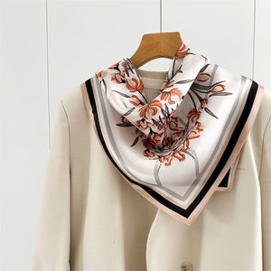 MaraSilk Pure Mulberry Silk Scarf - Square Crepe Satin MS845