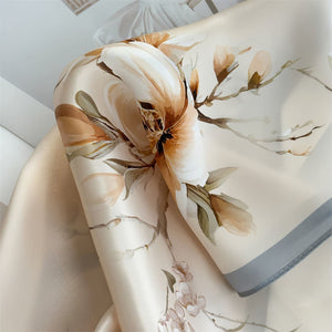 MaraSilk Pure Mulberry Silk Scarf - Square Crepe Satin MS845