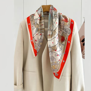 MaraSilk Pure Mulberry Silk Scarf - Square Crepe Satin MS845