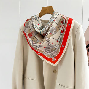 MaraSilk Pure Mulberry Silk Scarf - Square Crepe Satin MS845