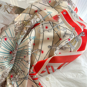 MaraSilk Pure Mulberry Silk Scarf - Square Crepe Satin MS845