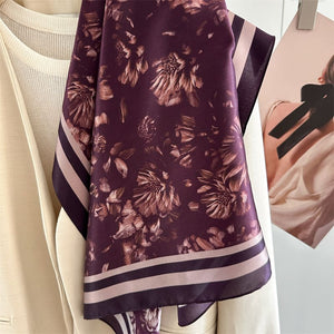 MaraSilk Pure Mulberry Silk Scarf - Square Crepe Satin MS872