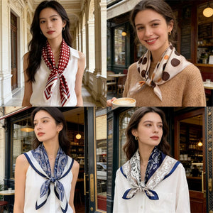 MaraSilk Pure Mulberry Silk Scarf - Square Crepe Satin MS881