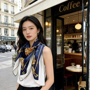 MaraSilk Pure Mulberry Silk Scarf - Square Crepe Satin MS889