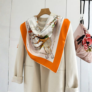 MaraSilk Pure Mulberry Silk Scarf - Square Crepe Satin MS889