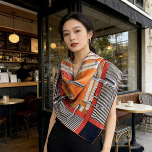 MaraSilk Pure Mulberry Silk Scarf - Square Crepe Satin MS894