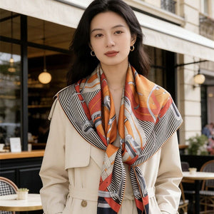 MaraSilk Pure Mulberry Silk Scarf - Square Crepe Satin MS894