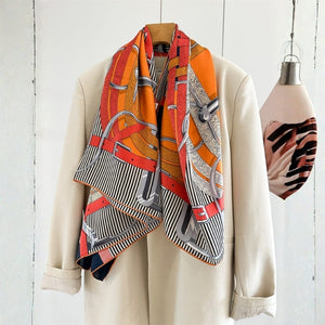 MaraSilk Pure Mulberry Silk Scarf - Square Crepe Satin MS894