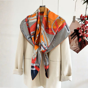 MaraSilk Pure Mulberry Silk Scarf - Square Crepe Satin MS894