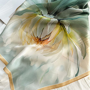 MaraSilk Pure Mulberry Silk Scarf - Square Crepe Satin MS90