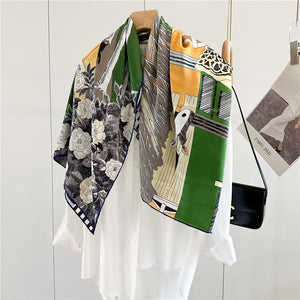 MaraSilk Pure Mulberry Silk Scarf - Square Crepe Satin MS933