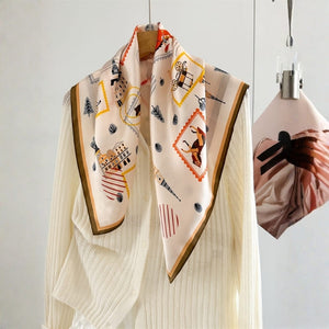 MaraSilk Pure Mulberry Silk Scarf - Square Crepe Satin MS946