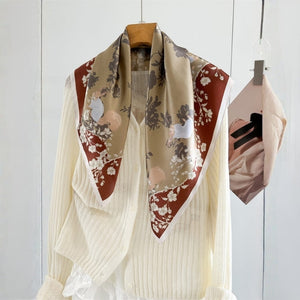 MaraSilk Pure Mulberry Silk Scarf - Square Crepe Satin MS946