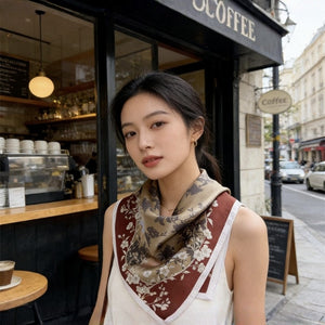 MaraSilk Pure Mulberry Silk Scarf - Square Crepe Satin MS950