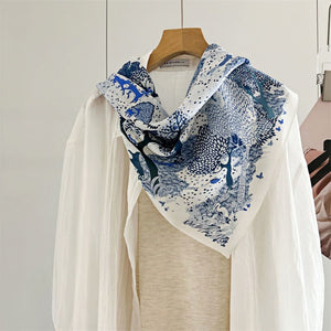 MaraSilk Pure Mulberry Silk Scarf - Square Double Crepe MS235