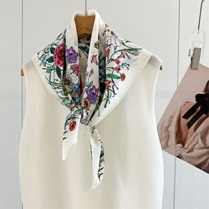 MaraSilk Pure Mulberry Silk Scarf - Square Double Crepe MS243