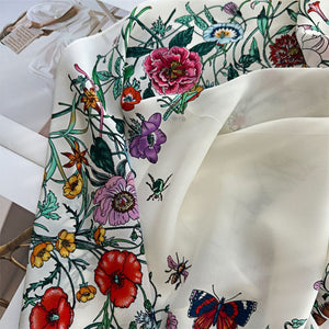 MaraSilk Pure Mulberry Silk Scarf - Square Double Crepe MS243