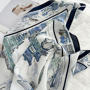 MaraSilk Pure Mulberry Silk Scarf - Square Double Crepe MS253