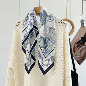 MaraSilk Pure Mulberry Silk Scarf - Square Double Crepe MS253