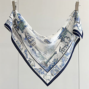 MaraSilk Pure Mulberry Silk Scarf - Square Double Crepe MS253