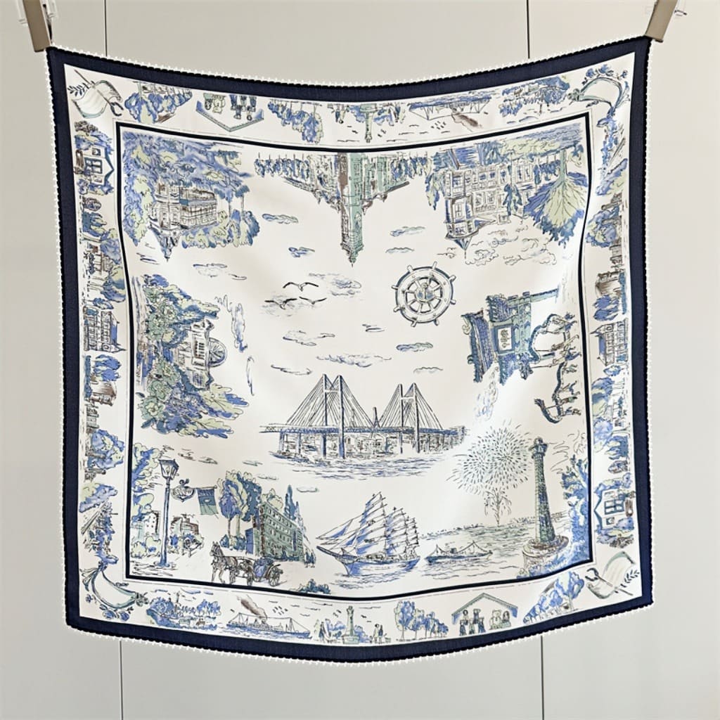 MaraSilk Pure Mulberry Silk Scarf - Square Double Crepe MS253