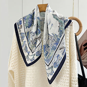 MaraSilk Pure Mulberry Silk Scarf - Square Double Crepe MS253