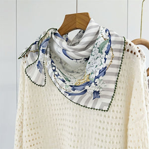 MaraSilk Pure Mulberry Silk Scarf - Square Double Crepe MS255