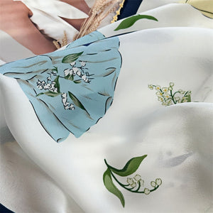 MaraSilk Pure Mulberry Silk Scarf - Square Double Crepe MS258