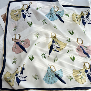 MaraSilk Pure Mulberry Silk Scarf - Square Double Crepe MS258