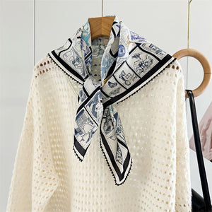 MaraSilk Pure Mulberry Silk Scarf - Square Double Crepe MS263 25" x 25" MS26301