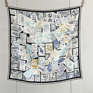 MaraSilk Pure Mulberry Silk Scarf - Square Double Crepe MS263