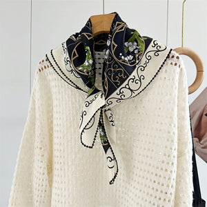 MaraSilk Pure Mulberry Silk Scarf - Square Double Crepe MS265