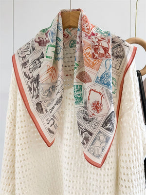 MaraSilk Pure Mulberry Silk Scarf - Square Double Crepe MS268