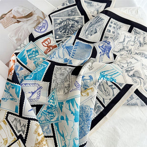 MaraSilk Pure Mulberry Silk Scarf - Square Double Crepe MS268