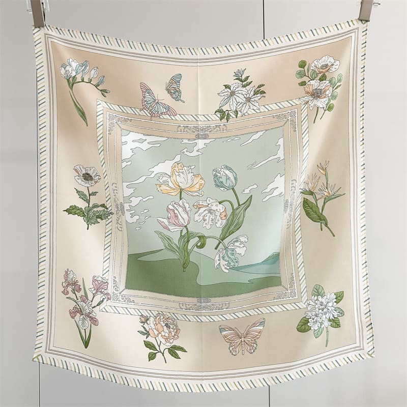 MaraSilk Pure Mulberry Silk Scarf - Square Double Crepe MS890