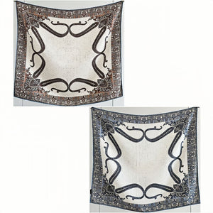 MaraSilk Pure Mulberry Silk Scarf - Square Italian Jacquard MS276 25" x 25" MS27601