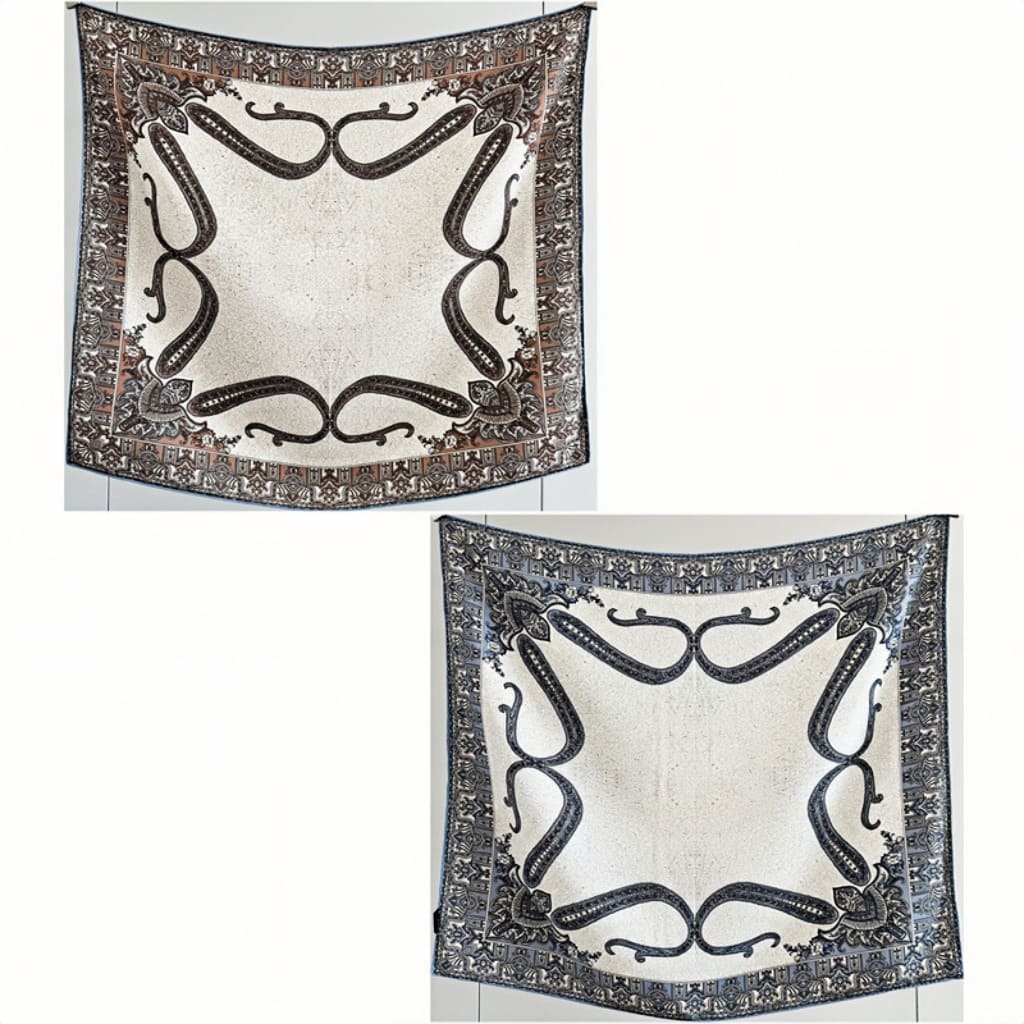 MaraSilk Pure Mulberry Silk Scarf - Square Italian Jacquard MS276 25" x 25" MS27601