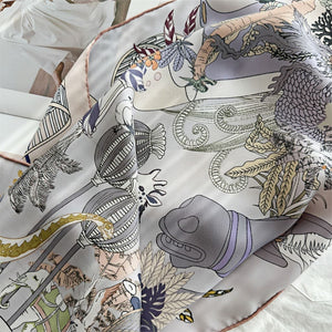 MaraSilk Pure Mulberry Silk Scarf - Square Italian Jacquard MS276