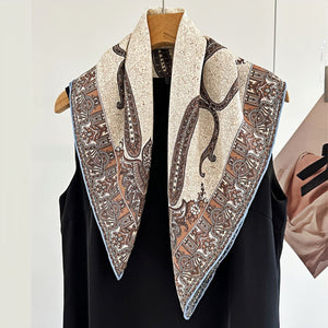 MaraSilk Pure Mulberry Silk Scarf - Square Italian Jacquard MS276