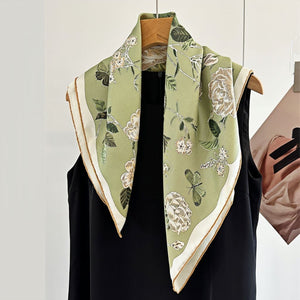 MaraSilk Pure Mulberry Silk Scarf - Square Italian Jacquard MS276