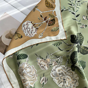 MaraSilk Pure Mulberry Silk Scarf - Square Italian Jacquard MS276