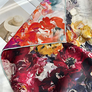 MaraSilk Pure Mulberry Silk Scarf - Square Italian Jacquard MS276