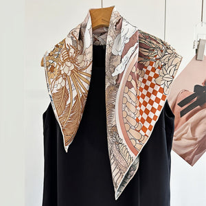 MaraSilk Pure Mulberry Silk Scarf - Square Italian Jacquard MS276