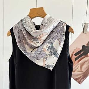 MaraSilk Pure Mulberry Silk Scarf - Square Italian Jacquard MS276