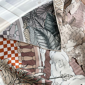 MaraSilk Pure Mulberry Silk Scarf - Square Italian Jacquard MS276