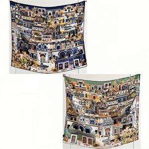 MaraSilk Pure Mulberry Silk Scarf - Square Italian Jacquard MS276 25" x 25" MS27607