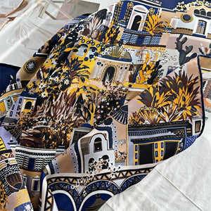 MaraSilk Pure Mulberry Silk Scarf - Square Italian Jacquard MS276