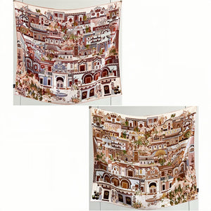 MaraSilk Pure Mulberry Silk Scarf - Square Italian Jacquard MS276 25" x 25" MS27608