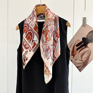 MaraSilk Pure Mulberry Silk Scarf - Square Italian Jacquard MS276