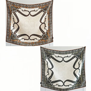 MaraSilk Pure Mulberry Silk Scarf - Square Italian Jacquard MS276 25" x 25" MS27602